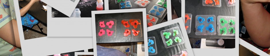 Collage of the gummy candy making process