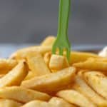 Close up of french fries on a plate