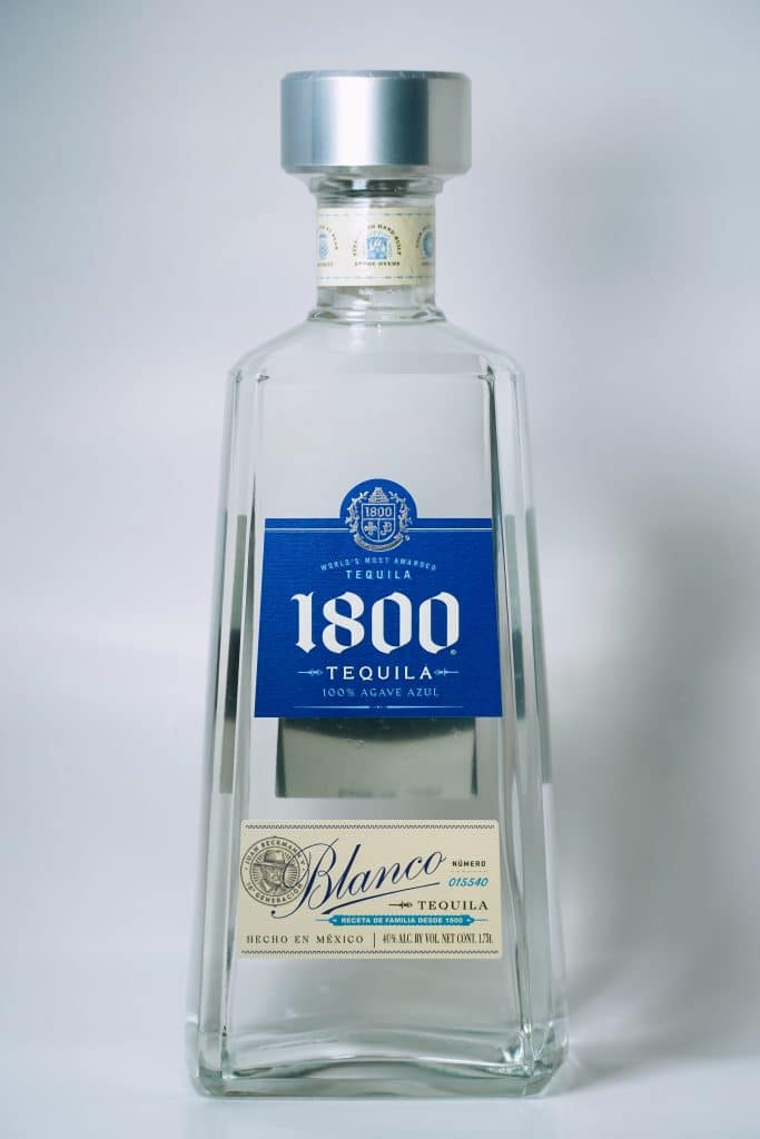 a bottle of blanco 1800 Tequila