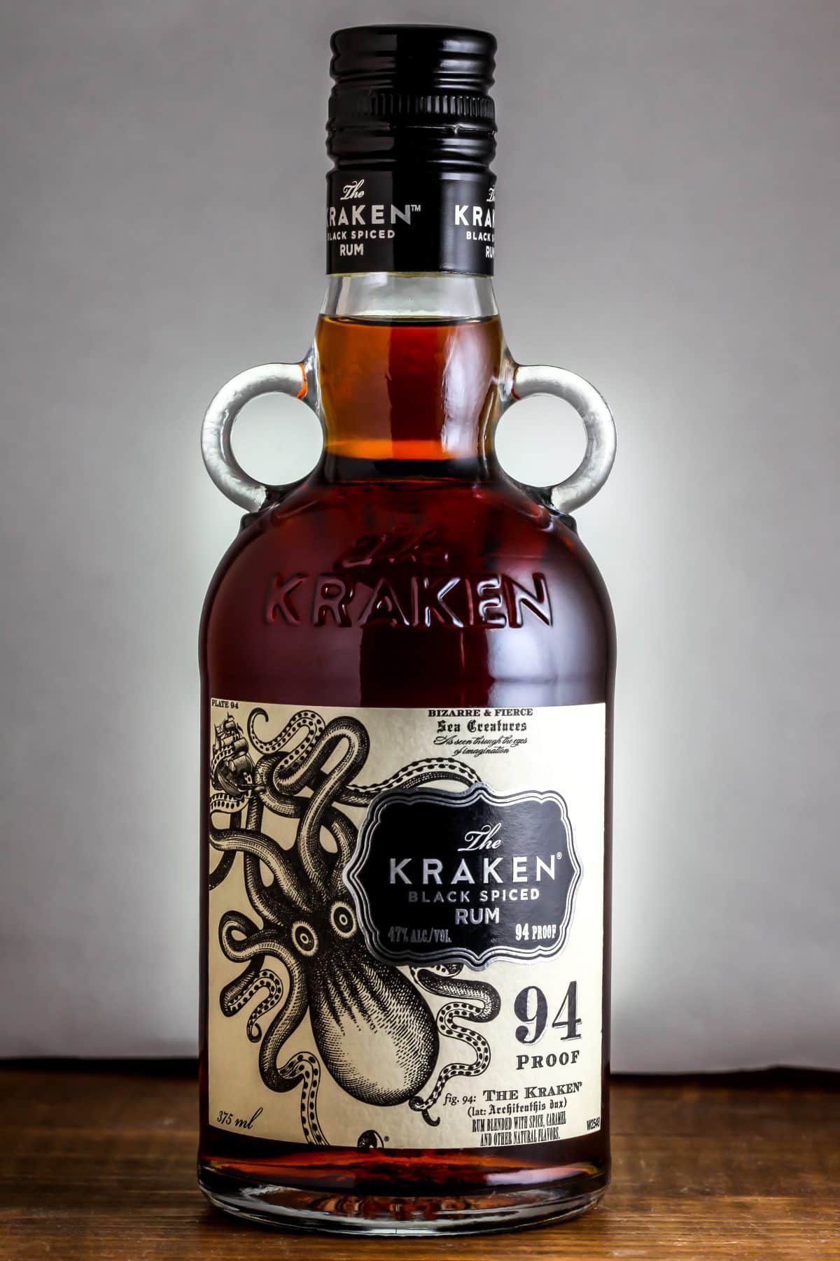 bottle of Kraken black spiced rum